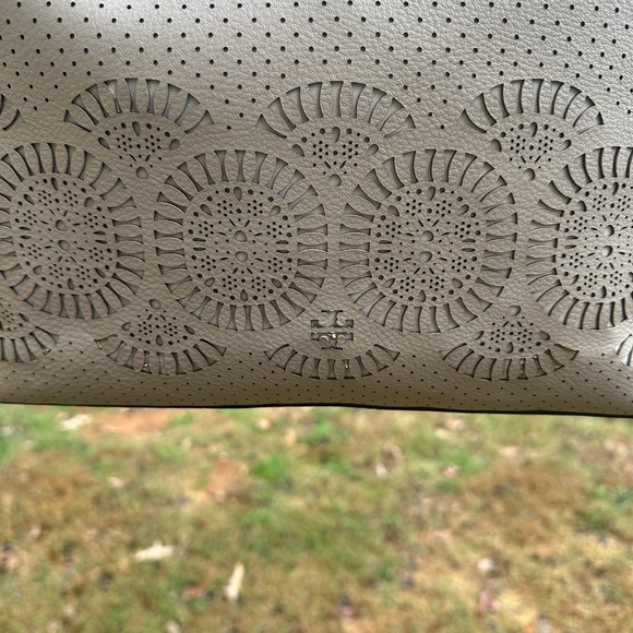 Tory Burch Perforated Shoulder Bag in Gray - Picture 3 of 9